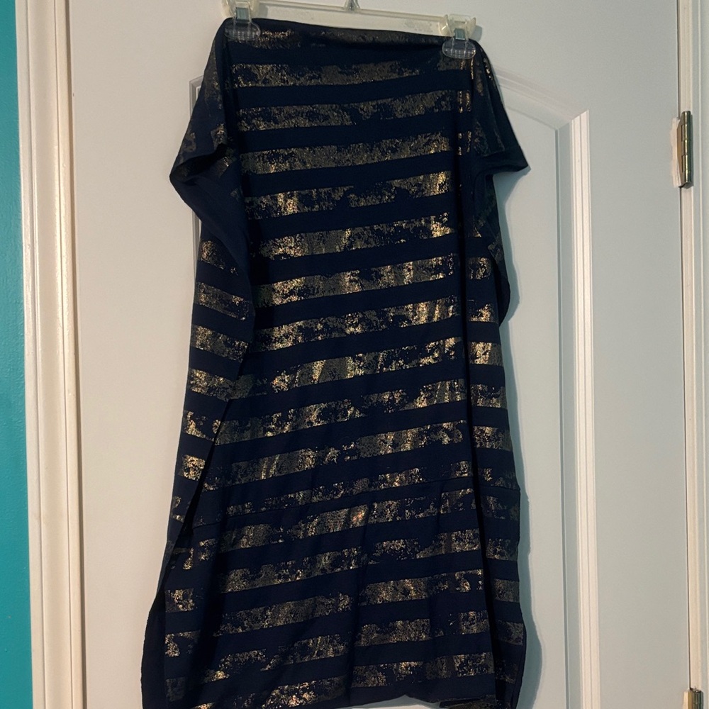 GAP Navy and Gold Striped Infinity Scarf